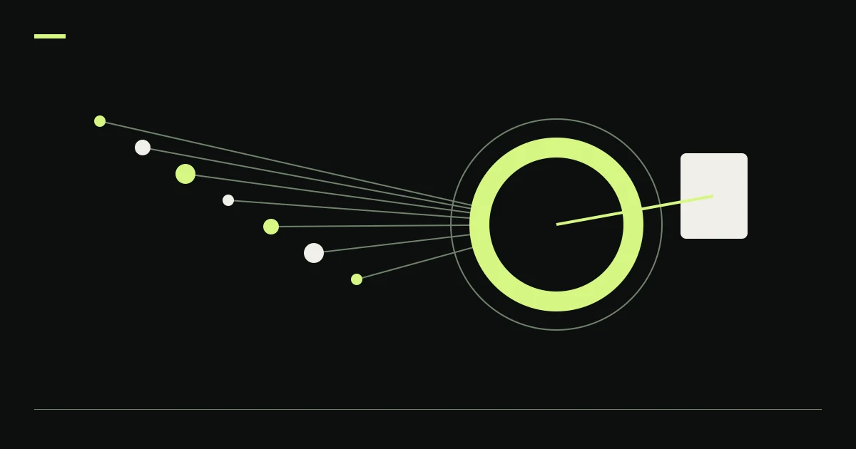 Converging signals and lime rings illustrate AI crypto trading bot evaluation.
