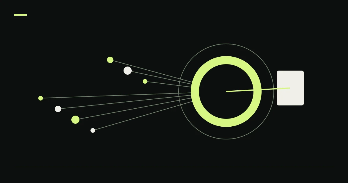 Converging signals and lime rings illustrate AI trading prompt injection.