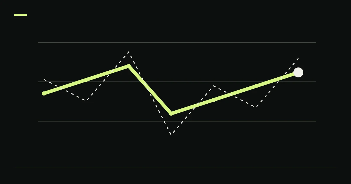 Diverging lime and paper paths illustrate crypto max drawdown recovery.