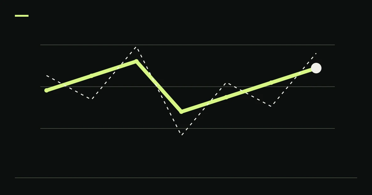 Diverging lime and paper paths illustrate crypto monte carlo trade sequences.