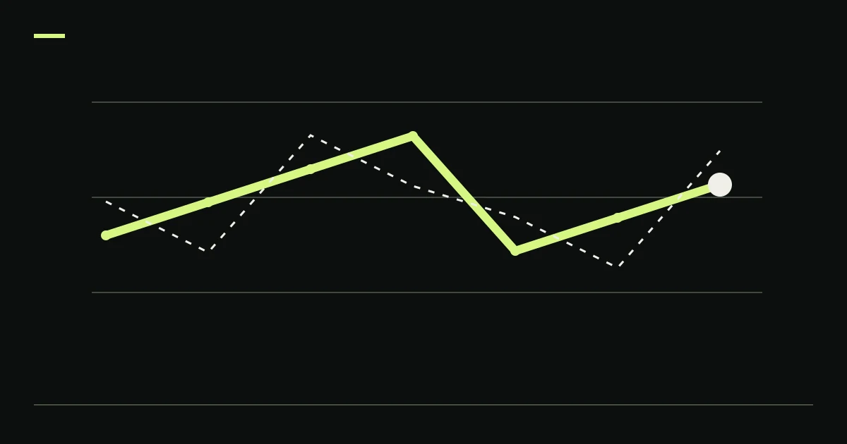 Diverging lime and paper paths illustrate crypto trading expectancy win rate.