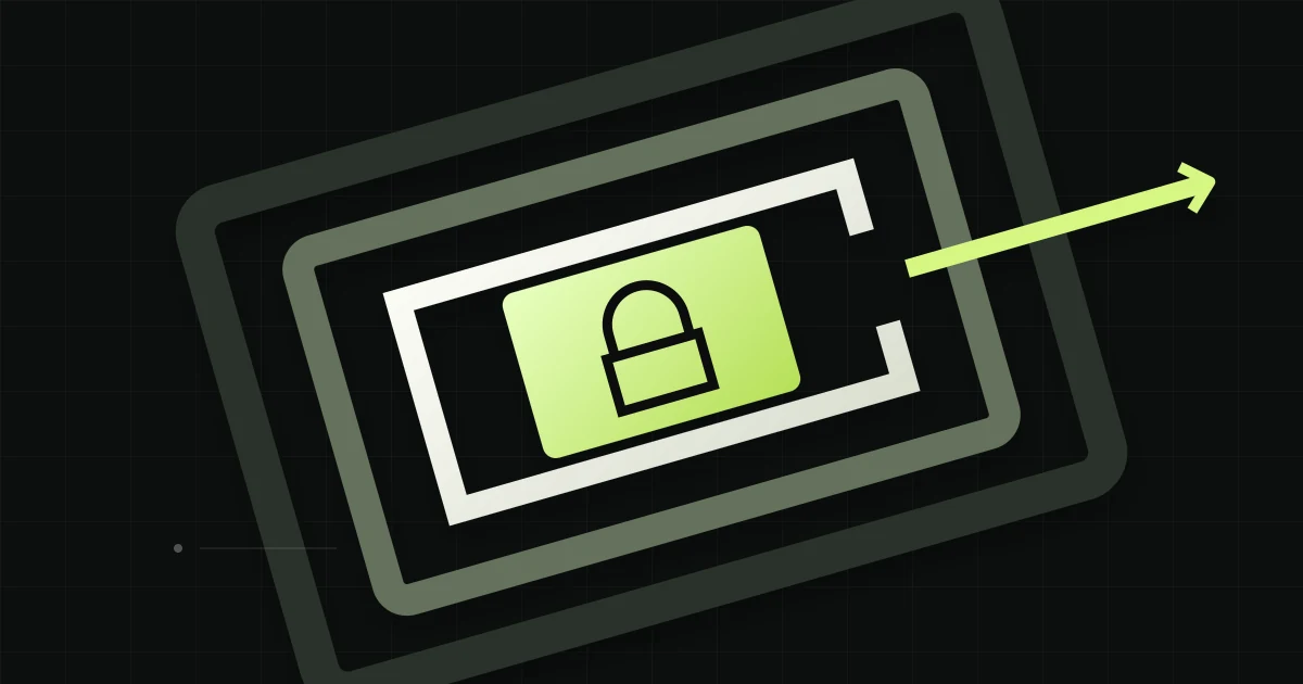 Nested permission frames surround a lime core with one narrow access channel.