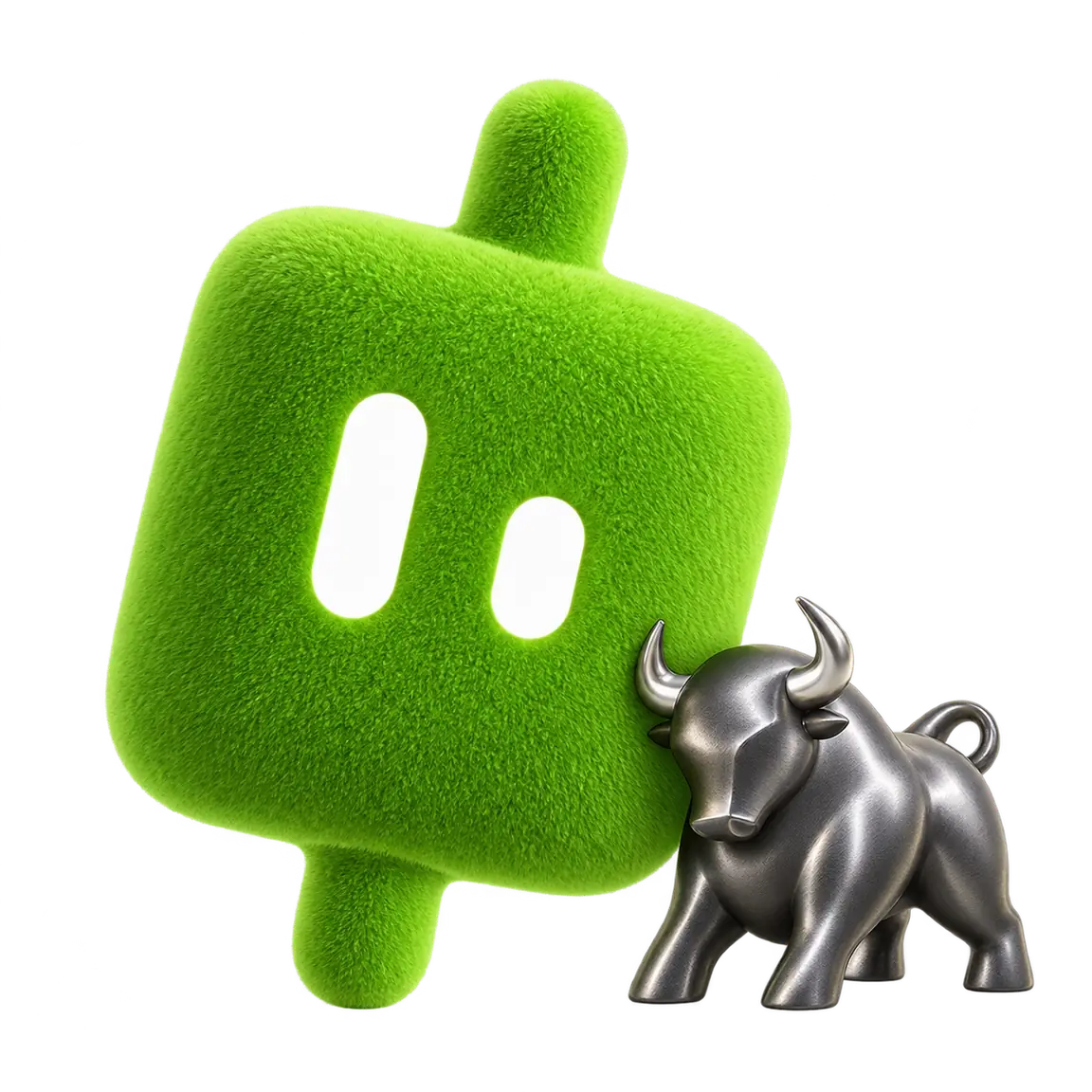 The KLINEO mascot beside a bull, for trending markets